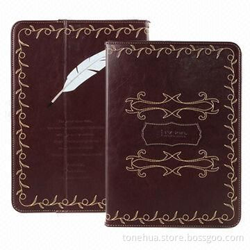 Leather Case for iPad 5, with Embroidery Process
